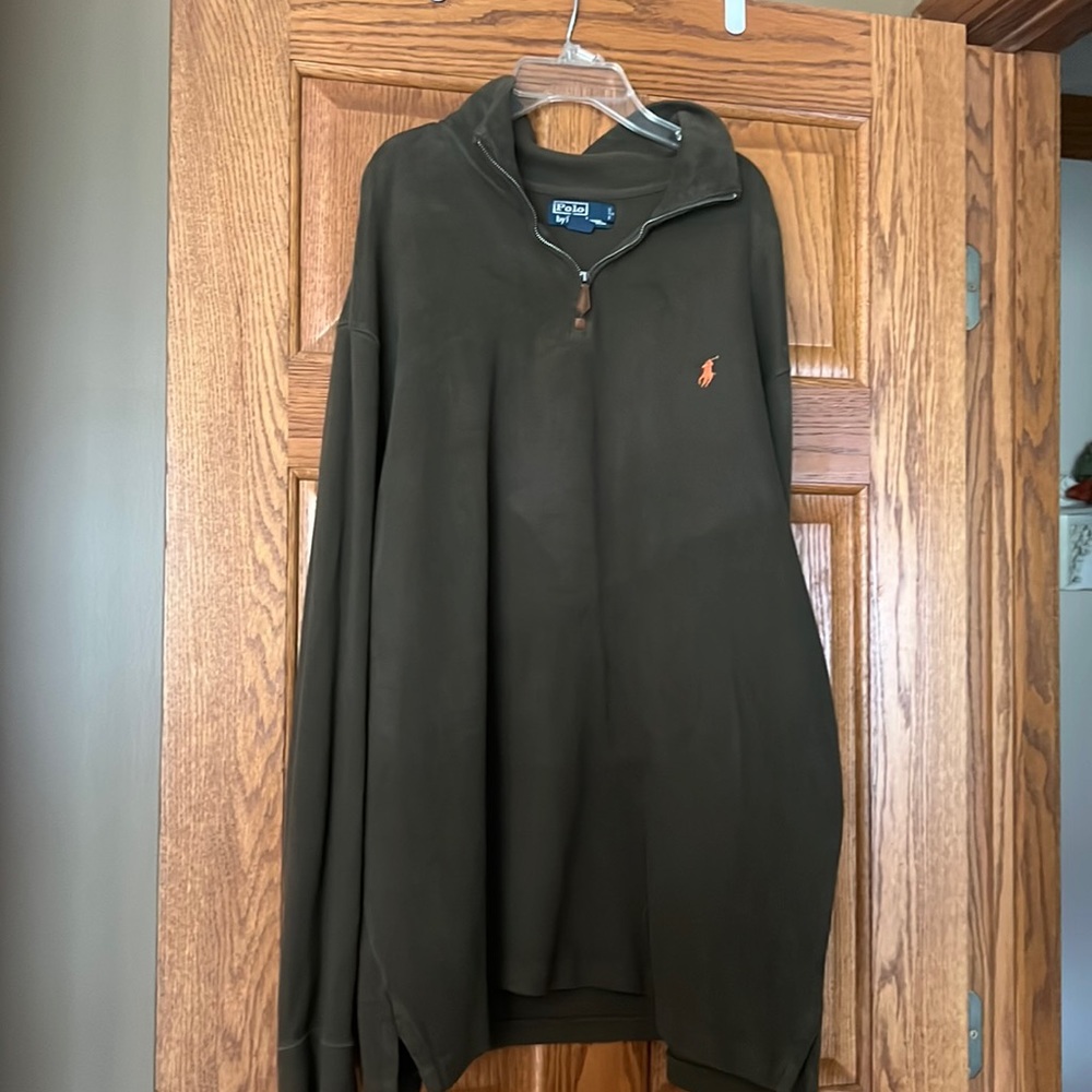 Men olive green Polo pullover